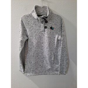 NHL San Jose Sharks Youth Gray Fleece Henley Sweatshirt Pockets Stylish, Small